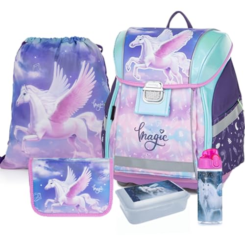 Unicorn Pegasus Einhorn Pferde Schulranzen Ranzen Set 5 teilig von HORSE