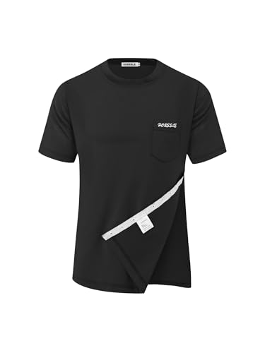 HORSSLE Herren-Hemd, nach Schultern, Operationen, zur Erholung, zum Abreißen, kurze Ärmel, offene Seite, Druckknopf-Dialyse, Schwarz, Mittel HORSSLE Herren-Hemd, nach Schultern, Operationen, zur Erholung, zum Abreißen, kurze Ärmel, offene Seite, Druckknopf-Dialyse, Schwarz, Mittel von HORSSLE
