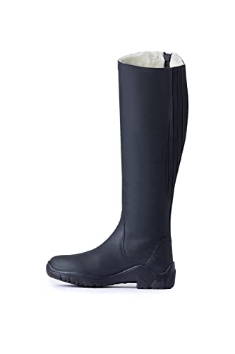 HORZE Damen Leder Winterreitstiefel Aspen, Thermo Reitstiefel Leder, Winter Reitstiefel aus Leder, Schwarz, 40R von HORZE