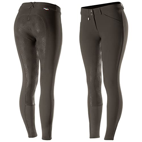 HORZE Damen Reithose Grand Prix, Turnier Vollbesatzhose mit Silikongrip, Braun, 38 von HORZE