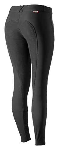 HORZE Damen Reithose Grand Prix, Turnierreithose mit Ledervollbesatz, Schwarz, 36 von HORZE