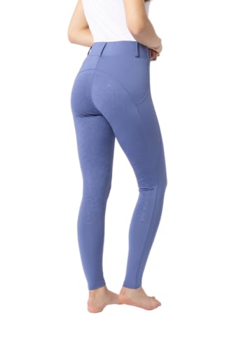 HORZE Damen Reitleggings DEA, Reithose mit Handytasche und Gürtelschlaufen, blau, 38 von HORZE