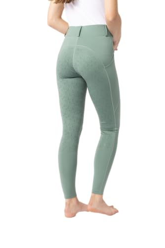 HORZE Damen Reitleggings DEA, Reithose mit Handytasche und Gürtelschlaufen, grün, 34 von HORZE