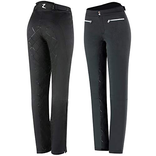 HORZE Damen Winterreithose Adeline, Thermo Vollbesatzhose mit Silikon Grip, Schwarz, 40 von HORZE