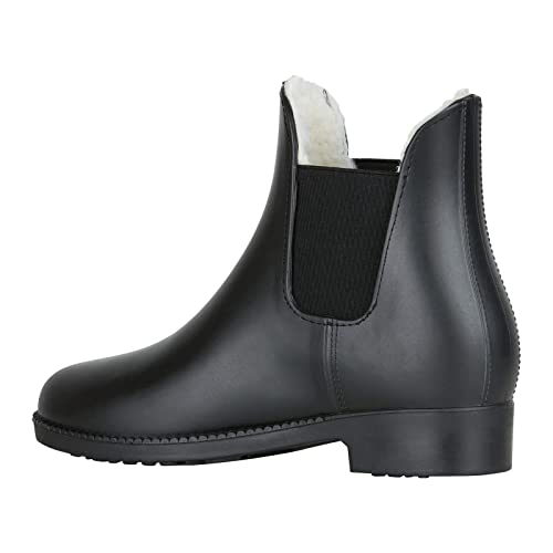 HORZE Kinder Winterreitstieflette Bonn, Thermo Reitstieflette Mädchen, wasserdichte Gummi Stallschuhe Thermo, Schwarz, 33 von HORZE