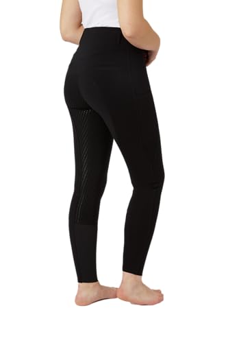 HORZE Reithose Damen Mira, Reitleggings mit Handytasche, Gürtelschlaufen und Vollbesatz, Schwarz, 36 von HORZE