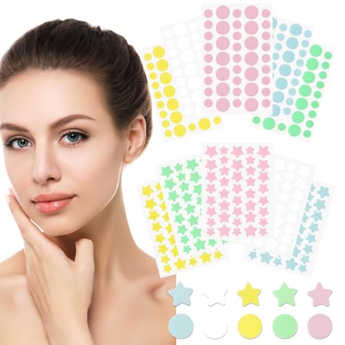 HOSSOM Pimple Patches 400 Stück,Unsichtbarer Concealeranti Pickel Patch Hydrokolloid Akne Patches fürs Gesicht zur Abdeckung von Pickeln, Hautunreinheiten und Akne, Alle Hauttypen von HOSSOM