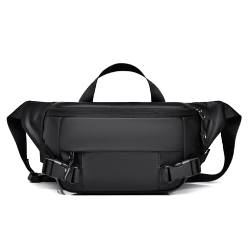 Brusttasche Herren Sportfunktion Hüfttasche Cross-Border Herbst und Winter Neue Freizeit Schulter Messenger Bag Multifunktional Outdoor Rucksack, Schwarz von HOSUIA