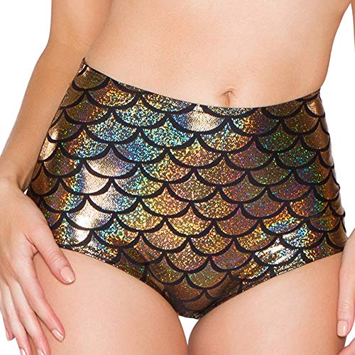 Drqinyi glänzende Meerjungfrauen-Shorts, hohe Taille, goldfarben, gold, Einheitsgröße Drqinyi glänzende Meerjungfrauen-Shorts, hohe Taille, goldfarben, gold, Einheitsgröße von HOT DREAM