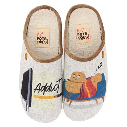 HOT POTATOES Damen Novigrad Hausschuh, grau, 37 EU von HOT POTATOES