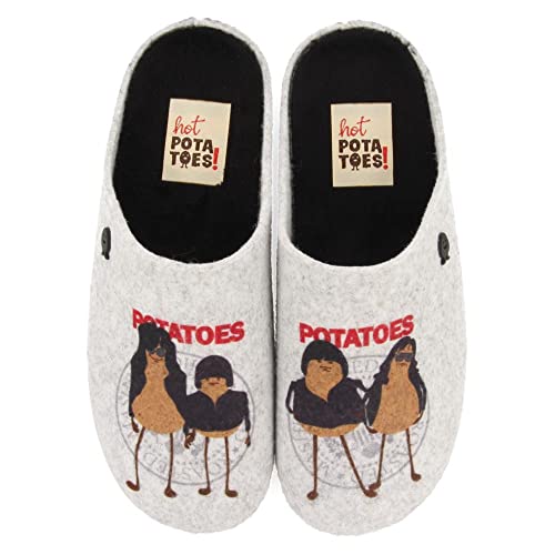 HOT POTATOES Damen Straffan Hausschuh, grau, 41 EU von HOT POTATOES