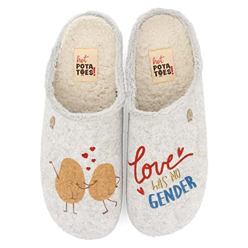 HOT POTATOES Herren Ploce Hausschuh, grau, 45 EU von HOT POTATOES