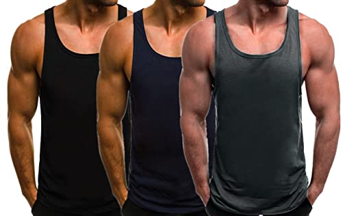 3er Pack Tank Top Herren Muskelshirt Tankshirt T-Shirt Ärmellos Weste Muskelshirt Stringer Fitness von HOTCAT