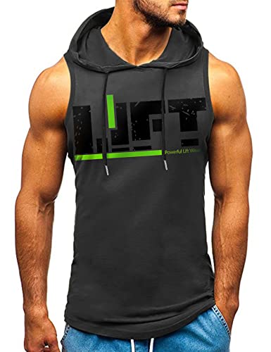 HOTCAT Tank Top Herren Sommer Muskelshirt Ärmelloser Hoodie Muskelshirt Workout Fashion Sport Top Bodybuilding Kapuzenpullover von HOTCAT