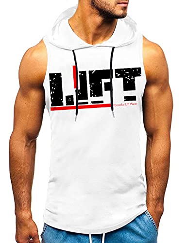 HOTCAT Tank top Herren Muskelshirt Ärmelloser Hoodie Muskelshirt Workout Fashion Sport Top Fitness Unterhemden Kapuzenpullover von HOTCAT