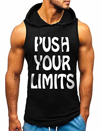 HOTCAT Tank top Herren Muskelshirt Ärmelloser Hoodie Muskelshirt Workout Sport Top Fitness Unterhemden Kapuzenpullover von HOTCAT