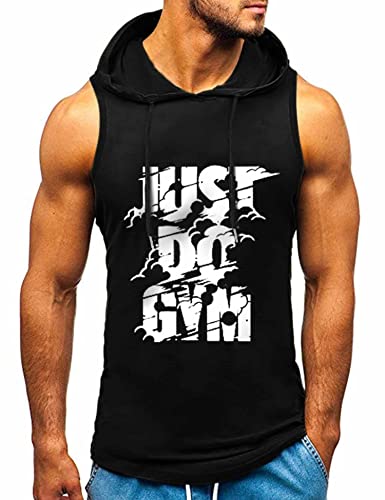 HOTCAT Tank top Herren Muskelshirt Ärmelloser Hoodie Muskelshirt Workout Sport Top Fitness Unterhemden Kapuzenpullover von HOTCAT