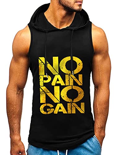 HOTCAT Tank top Herren Muskelshirt Ärmelloser Hoodie Muskelshirt Workout Sport Top Fitness Unterhemden Kapuzenpullover von HOTCAT