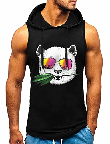 HOTCAT Tank top Herren Muskelshirt Ärmelloser Hoodie Muskelshirt Workout Sport Top Fitness Unterhemden Kapuzenpullover von HOTCAT