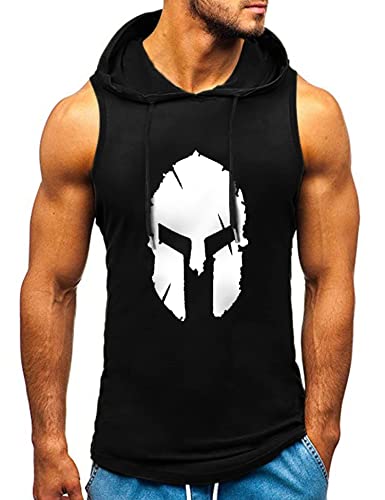 HOTCAT Tank top Herren Muskelshirt Ärmelloser Hoodie Muskelshirt Workout Sport Top Fitness Unterhemden Kapuzenpullover von HOTCAT