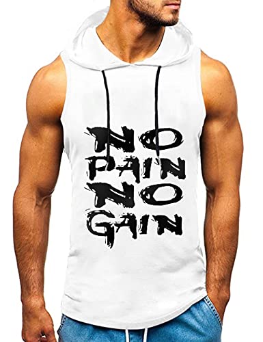 HOTCAT Tank top Herren Muskelshirt Ärmelloser Hoodie Muskelshirt Workout Sport Top Fitness Unterhemden Kapuzenpullover von HOTCAT