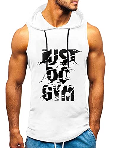 HOTCAT Tank top Herren Muskelshirt Ärmelloser Hoodie Muskelshirt Workout Sport Top Fitness Unterhemden Kapuzenpullover von HOTCAT