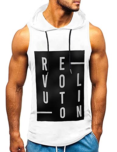 HOTCAT Tank top Herren Muskelshirt Ärmelloser Hoodie Muskelshirt Workout Sport Top Fitness Unterhemden Kapuzenpullover von HOTCAT