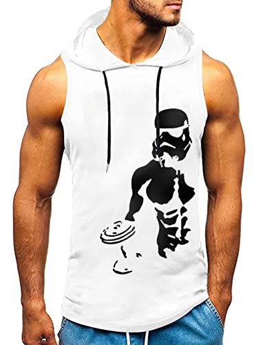 HOTCAT Tank top Herren Muskelshirt Ärmelloser Hoodie Muskelshirt Workout Sport Top Fitness Unterhemden Kapuzenpullover von HOTCAT