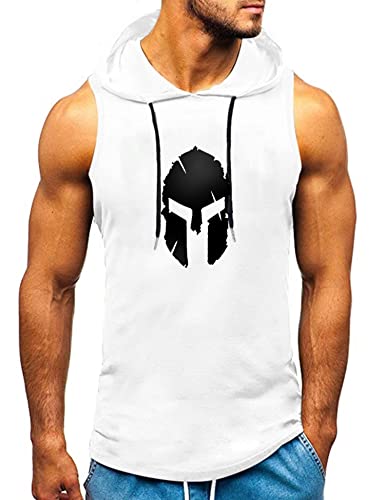 HOTCAT Tank top Herren Muskelshirt Ärmelloser Hoodie Muskelshirt Workout Sport Top Fitness Unterhemden Kapuzenpullover von HOTCAT