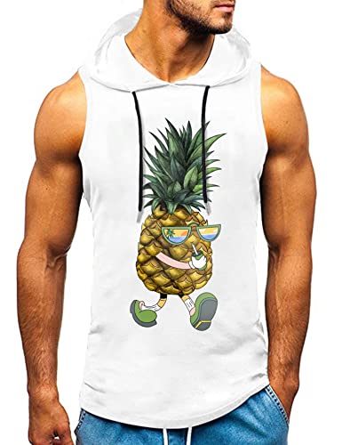 HOTCAT Tank top Herren Muskelshirt Ärmelloser Hoodie Muskelshirt Workout Sport Top Fitness Unterhemden Kapuzenpullover von HOTCAT