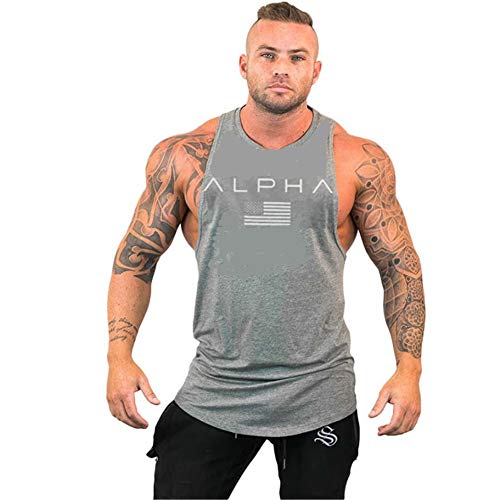 Tank top Herren Bodybuilding Mode Tank Tops Baumwolle Tanktop Herren Ärmelloses Männer Tank Top T-Shirt Sport Fitness Geeignet Für Workout Weste von HOTCAT