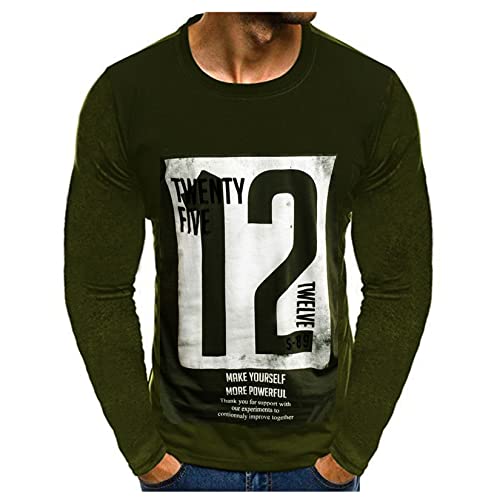 Herren Longsleeve Langarmshirt Shirt Langarm Drucken T-Shirt Moderner Männer T-Shirt von HOTCAT