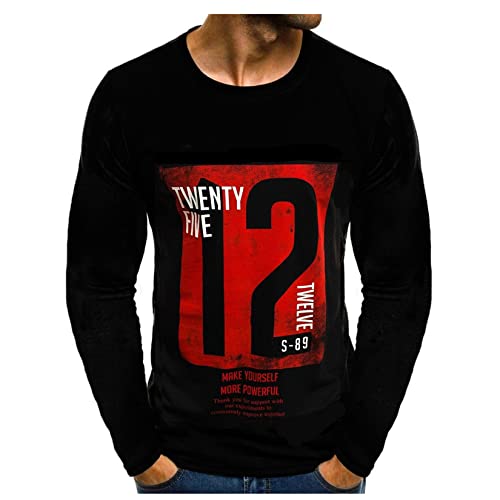 Herren Longsleeve Langarmshirt Shirt Langarm Drucken T-Shirt Moderner Männer T-Shirt von HOTCAT