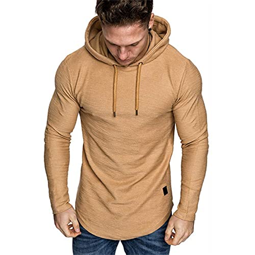 Herren Longsleeve Langarmshirt Shirt Langarm T-Shirt Moderner Männer T-Shirt Hoodie-Sweatshirt Kapuzen-Sweatshirt von HOTCAT