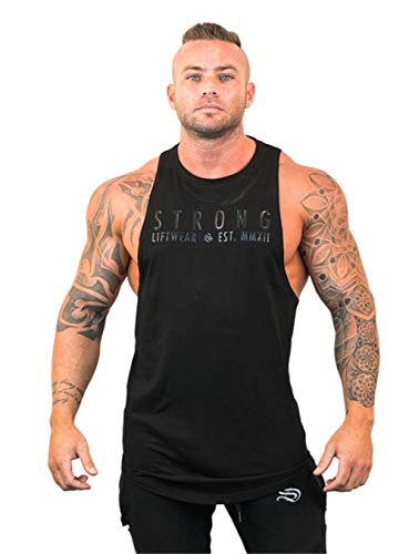 HOTCAT Uomo Canotte Stampa Manubrio Sportivo Bodybuilding Canotterie Palestra Muscolo Formazione Veste Tank Top Senza Manica von HOTCAT