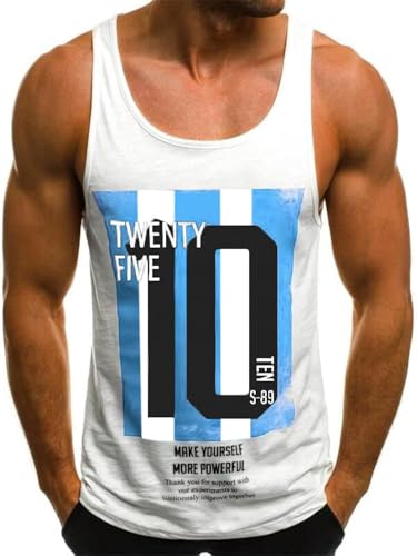 Herren Tanktop Tank Top Tankshirt T-Shirt mit Print Unterhemden Ärmellos Weste Muskelshirt Stringer Fitness von HOTCAT