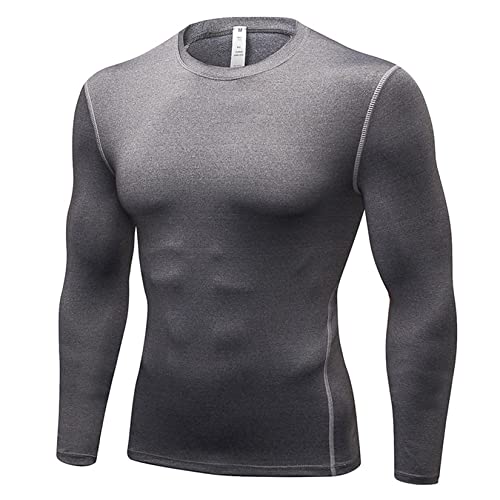 Kompressionsshirt Herren, Funktionsshirt Langarm Fitnessshirt Männer Sportshirt Atmungsaktiv Laufshirt Running Shirt, Sports Shirt von HOTCAT