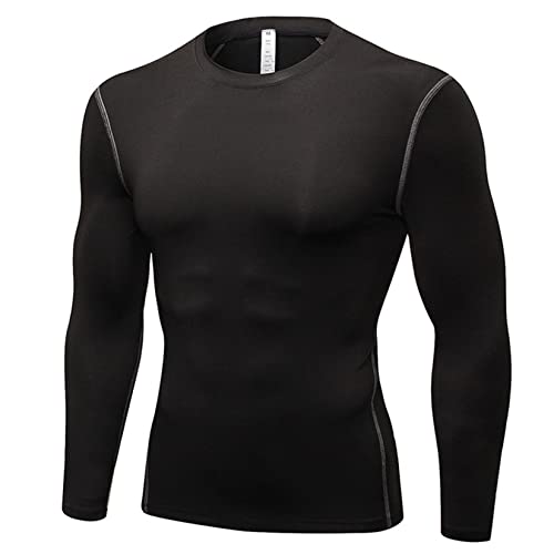 Kompressionsshirt Herren, Funktionsshirt Langarm Fitnessshirt Männer Sportshirt Atmungsaktiv Laufshirt Running Shirt, Sports Shirt von HOTCAT