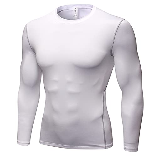 Kompressionsshirt Herren, Funktionsshirt Langarm Fitnessshirt Männer Sportshirt Atmungsaktiv Laufshirt Running Shirt, Sports Shirt von HOTCAT