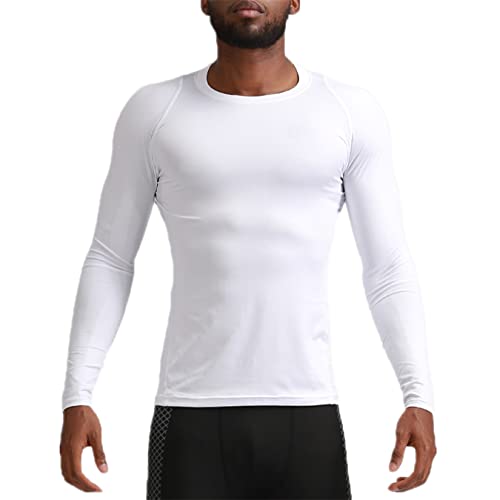 Kompressionsshirt Herren, Funktionsshirt Langarm Fitnessshirt Männer Sportshirt Quick-Drying Sports Shirt, für Laufen Jogging Sport Turnhalle von HOTCAT