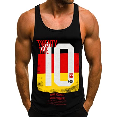 Tank Top Herren Tanktop Tankshirt T-Shirt mit Print Unterhemden Ärmellos Weste Muskelshirt Tank top Herren Sport Fitness Sommer von HOTCAT