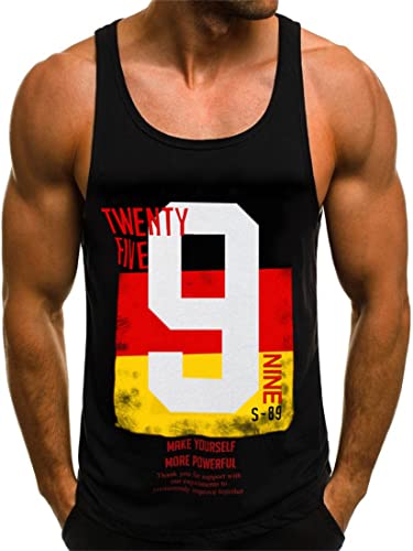 Tank Top Herren Tanktop Tankshirt T-Shirt mit Print Unterhemden Ärmellos Weste Muskelshirt Tank top Herren Sport Fitness Sommer von HOTCAT