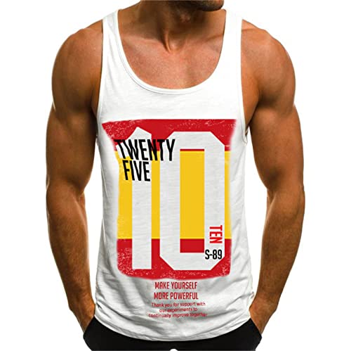 Tank Top Herren Tanktop Tankshirt T-Shirt mit Print Unterhemden Ärmellos Weste Muskelshirt Tank top Herren Sport Fitness Sommer von HOTCAT