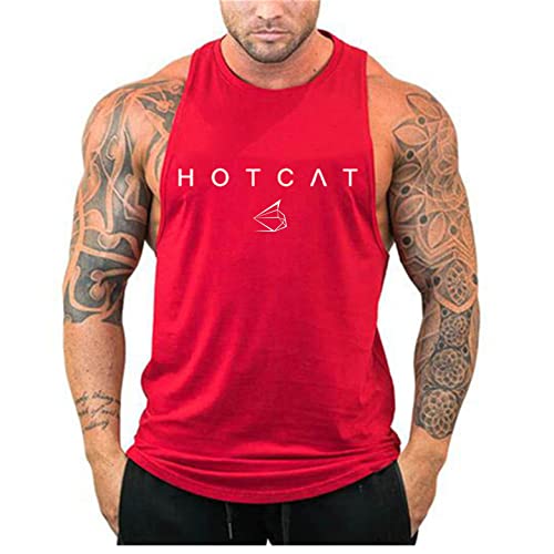 Tank top Herren Bodybuilding Mode Tank Tops Baumwolle Tanktop Herren Ärmelloses Männer Tank Top T-Shirt Sport Fitness Geeignet Für Workout Weste von HOTCAT