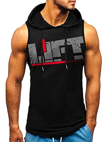 HOTCAT Tank top Herren Muskelshirt Ärmelloser Hoodie Muskelshirt Workout Fashion Sport Top Fitness Unterhemden Kapuzenpullover von HOTCAT