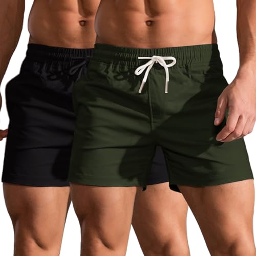 HOTIAN 2er Pack Shorts Herren Kurze Sommer Bermuda Shorts Baumwolle Jogginghose Elastische Taille mit Taschen Freizeitshorts BK+GR M HOTIAN 2er Pack Shorts Herren Kurze Sommer Bermuda Shorts Baumwolle Jogginghose Elastische Taille mit Taschen Freizeitshorts BK+GR M von HOTIAN