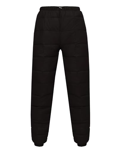 HOTIAN Damen Daunenhose Ultraleichte Winter Warme Daunenhose Jogginghose Winddicht Winterhose Wasserabweisend Warme Daunenhose Black M von HOTIAN