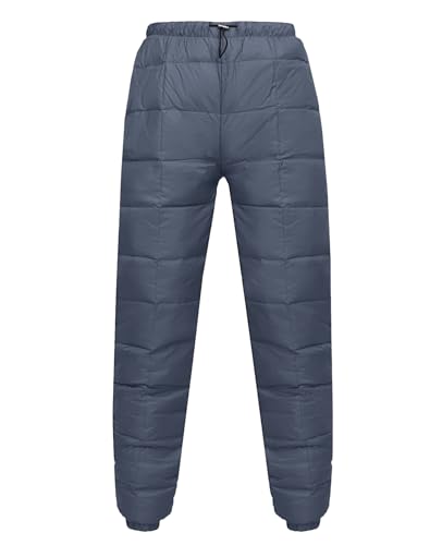 HOTIAN Damen Daunenhose Ultraleichte Winter Warme Daunenhose Jogginghose Winddicht Winterhose Wasserabweisend Warme Daunenhose Gray L von HOTIAN