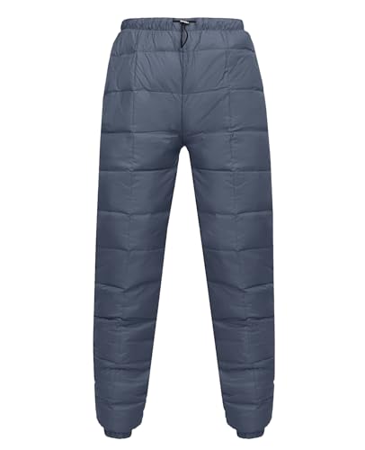 HOTIAN Damen Daunenhose Ultraleichte Winter Warme Daunenhose Jogginghose Winddicht Winterhose Wasserabweisend Warme Daunenhose Gray M von HOTIAN
