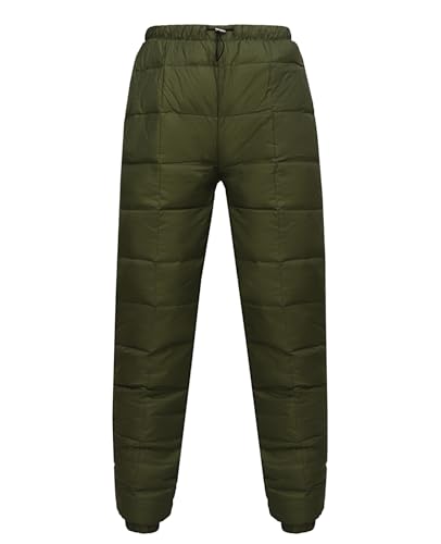HOTIAN Damen Daunenhose Ultraleichte Winter Warme Daunenhose Jogginghose Winddicht Winterhose Wasserabweisend Warme Daunenhose Green M von HOTIAN